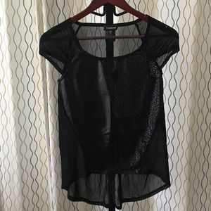 Black nylon/faux leather top BeBe